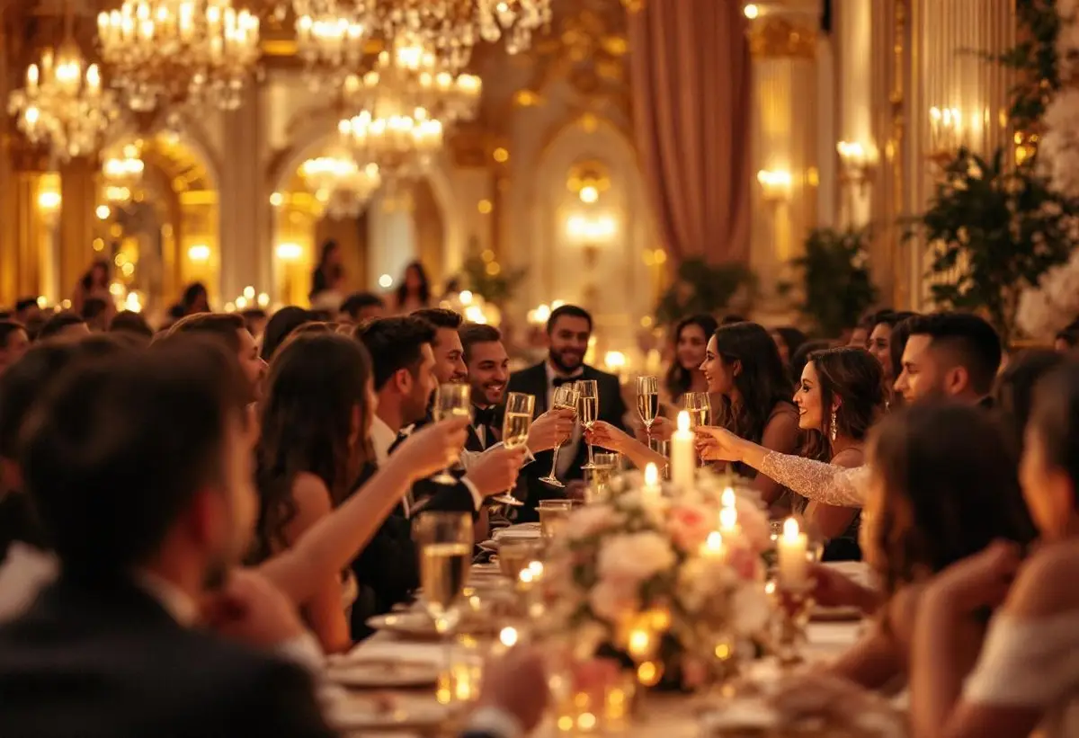 Decoración dorada para fiesta de 50 años