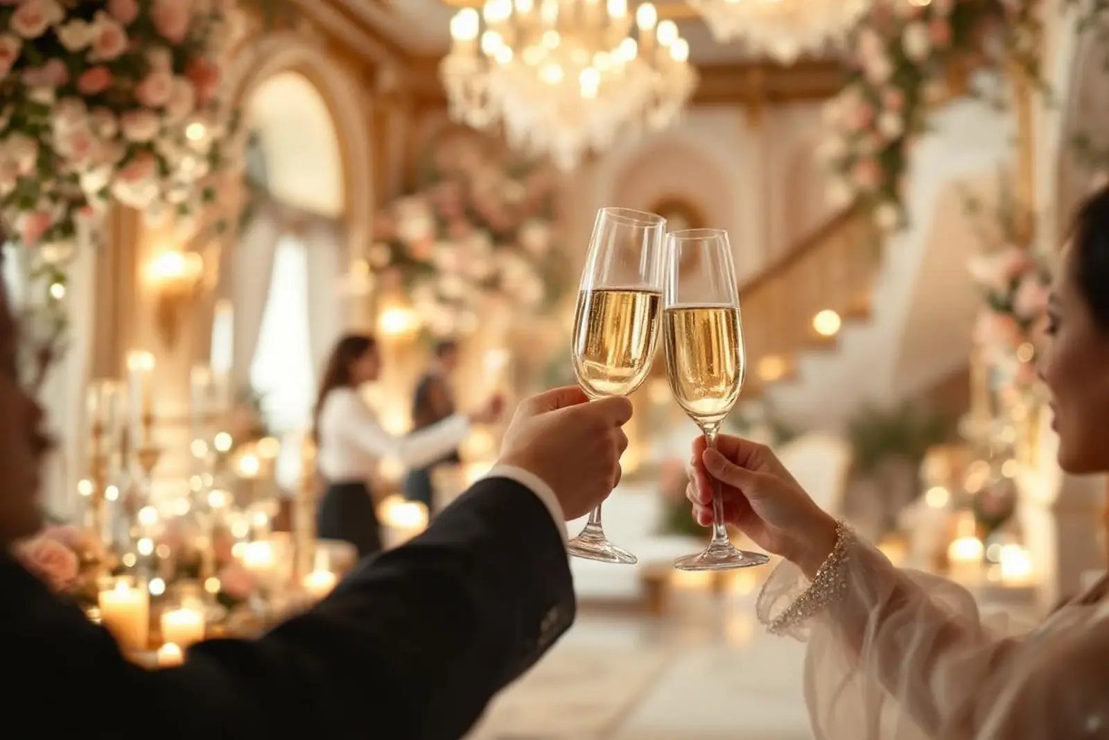 Salón decorado de La Fábrica de Eventos listo para la celebración