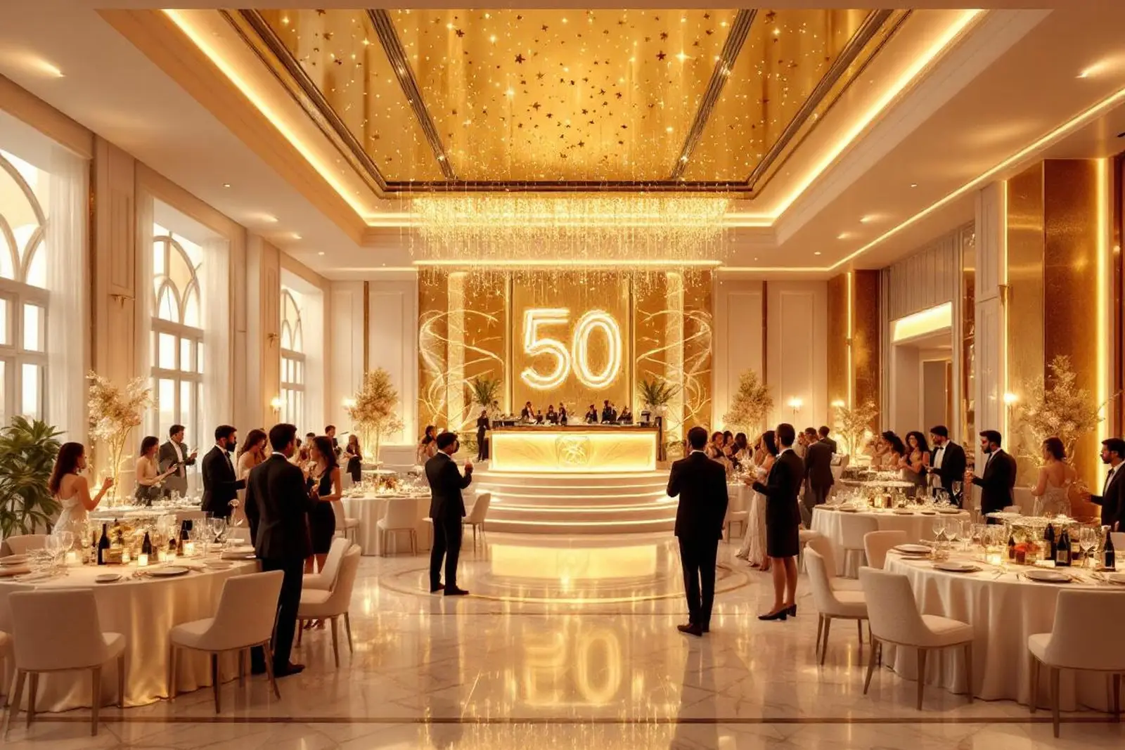 Brindis en fiesta de 50 años
