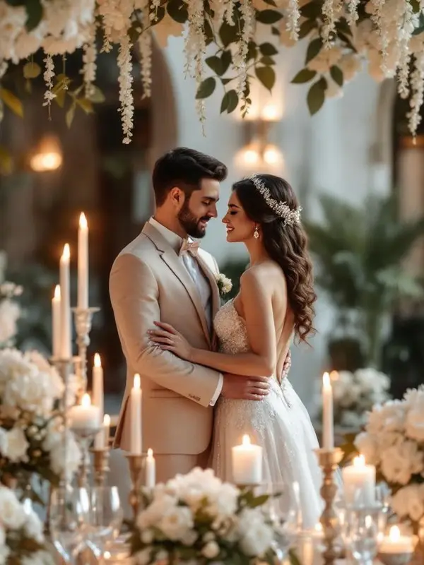 Corte de torta de matrimonio