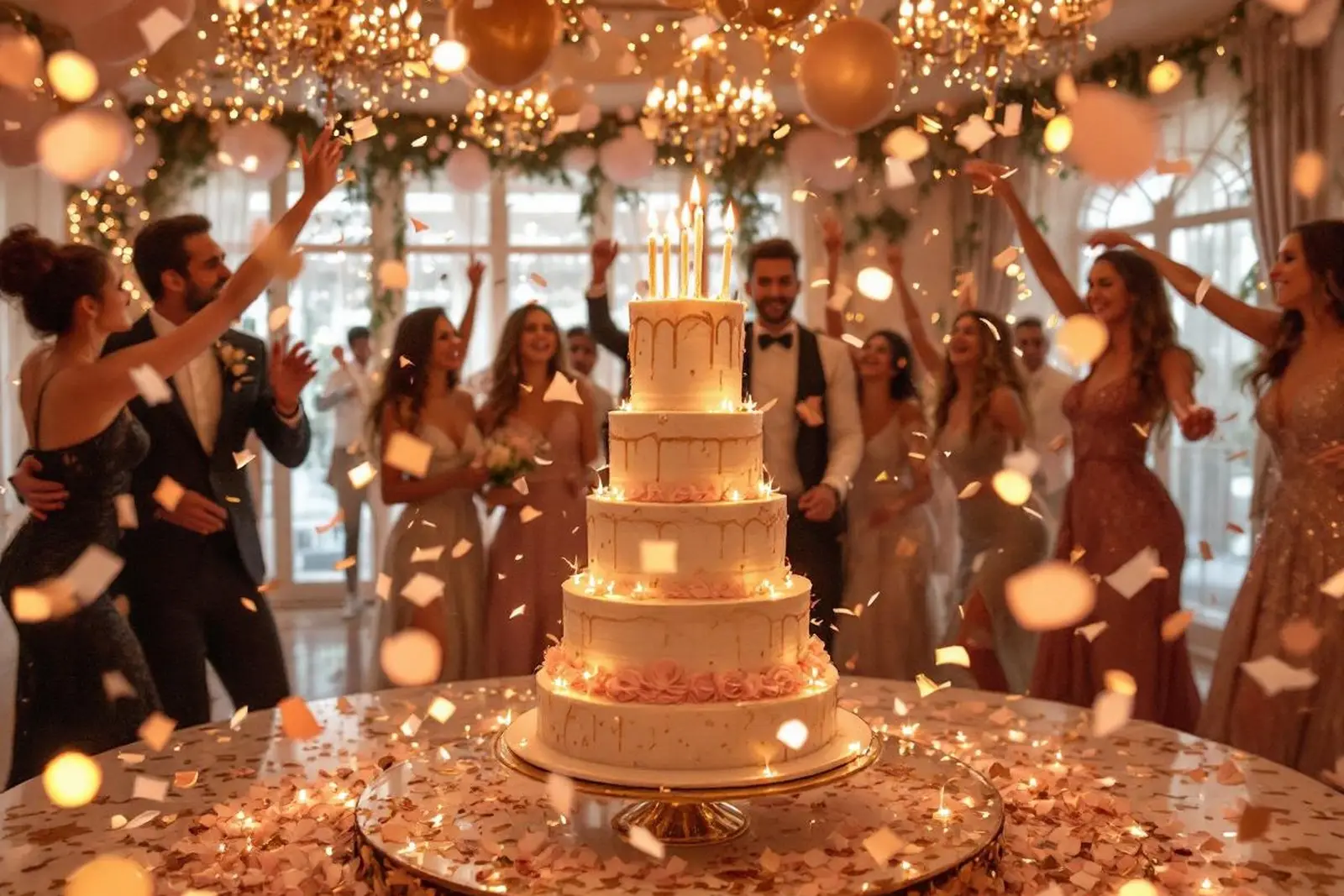 Salón decorado de La Fábrica de Eventos listo para una celebración familiar