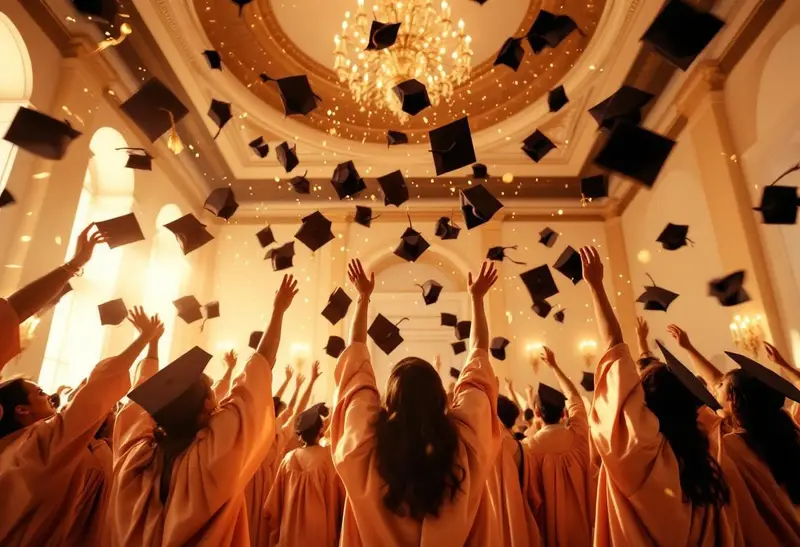 Decoración de graduación con globos