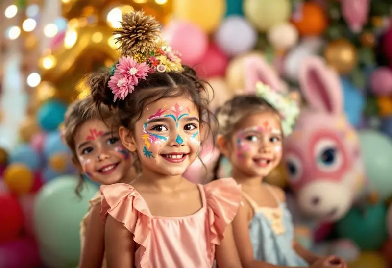 Niños con caritas pintadas