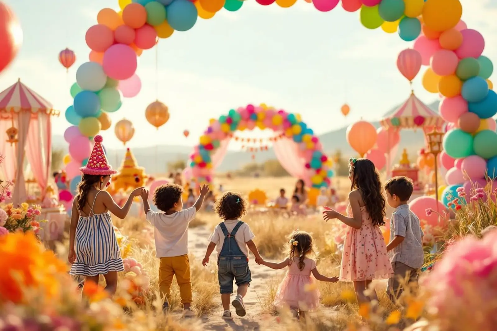 Niños divirtiéndose en fiesta infantil