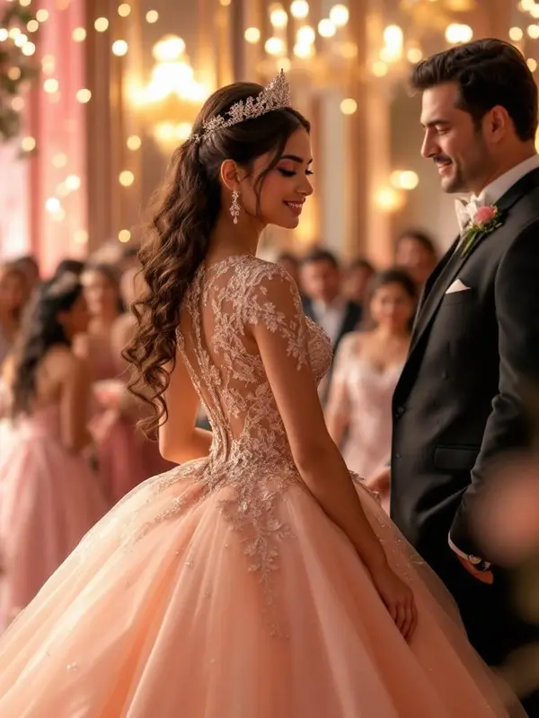 Brindis de quinceañera con familia